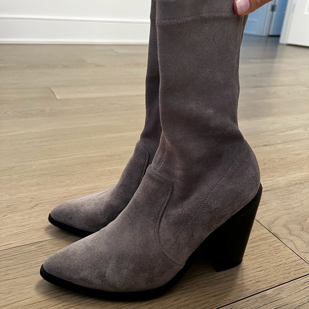 Grey sock booties